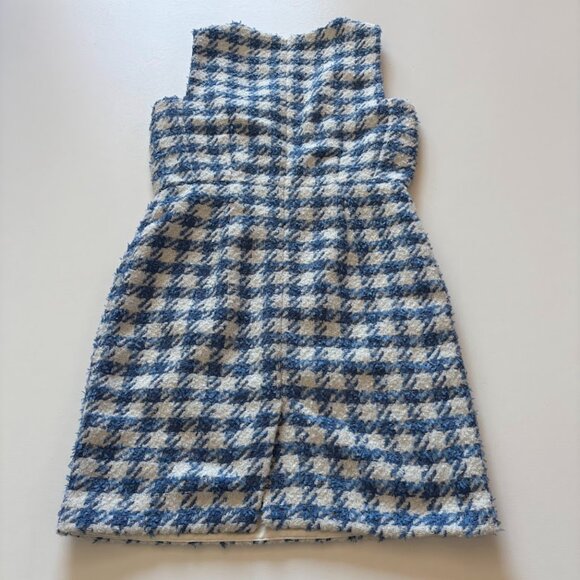 Ann Taylor Tweed Square Neck Shift Mini Dress Vintage Houndstooth Dorthy Party - Picture 10 of 14